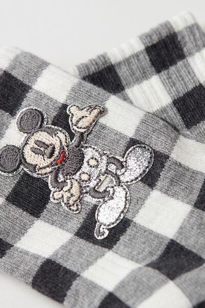 Black Disney Mickey Mouse Appliqu� Short Socks, , large image number 1