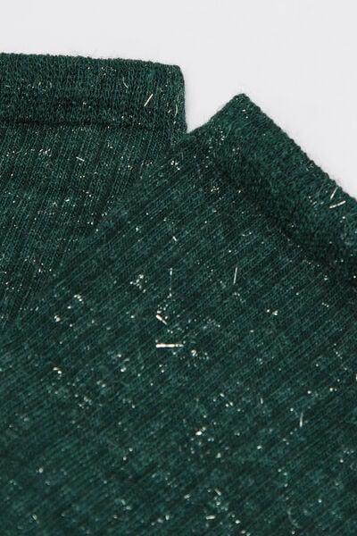 Green Short Glitter Cashmere Socks, 5501_471D, large image number 1