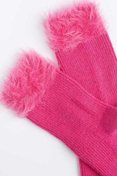 Pink Soft Trim Cashmere Short Socks, , large image number 1