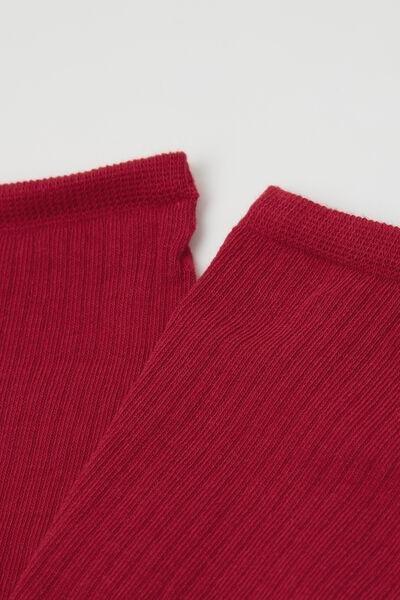 Red Ribbed Short Socks, 5501_330D, large image number 2