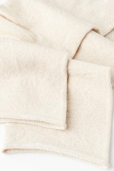 Beige Short Socks With Glitter, , large image number 1