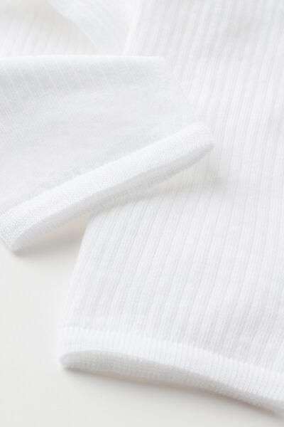 White Ribbed Short Socks, 5501_9772, large image number 2