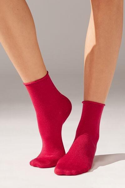 Pink Glitter Soft Edge Short Socks, Black Avocado, large image number 0