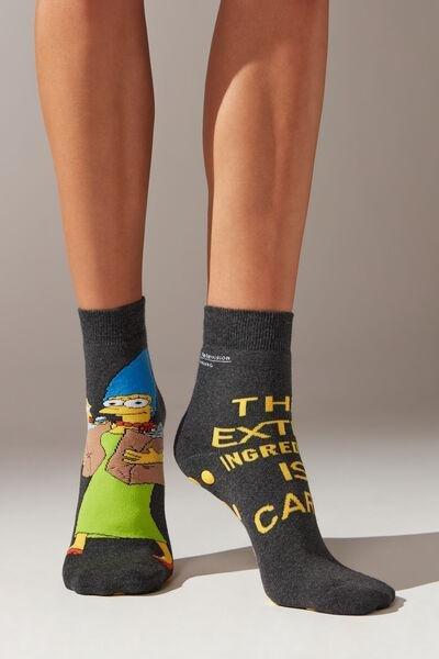 Grey The Simpsons Non-Slip Socks, , large image number 0