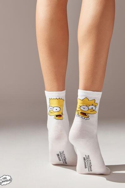 White The Simpsons Short Socks, , large image number 0