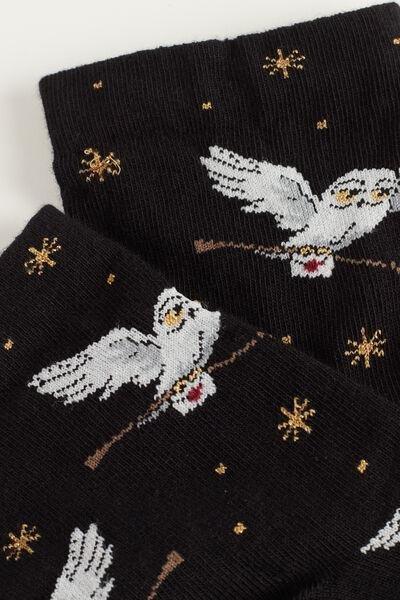Black All-Over Harry Potter Short Socks, , large image number 1
