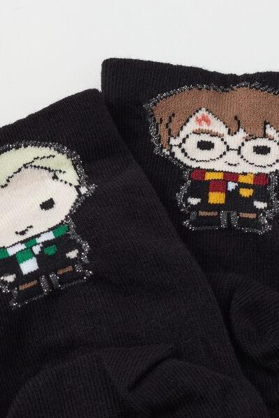 Black Harry Potter Glitter Short Socks, , large image number 2