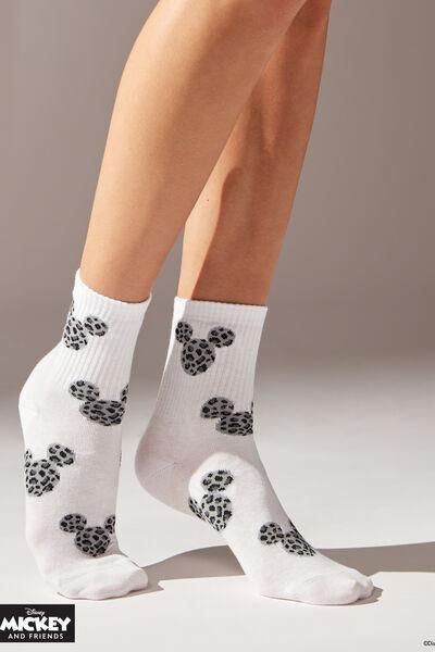 White All-Over Disney Short Socks, , large image number 0