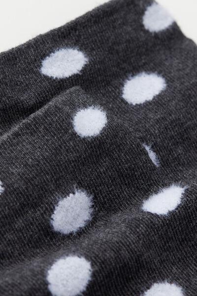Grey Polka Dot-Patterned Short Socks, , large image number 1