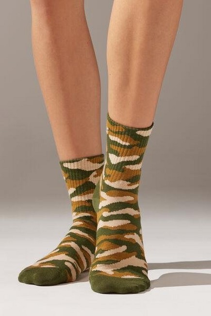 Calzedonia - Green Patterned Short Socks