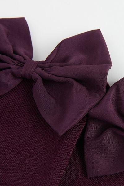 Purple Bow Short Socks, , large image number 1