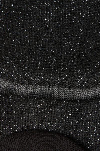 Black Glitter Trim Short Socks, , large image number 1