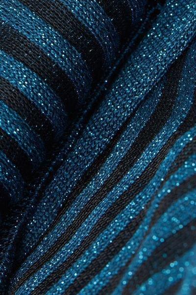 Blue Glitter Ribbed Short Socks, , large image number 2