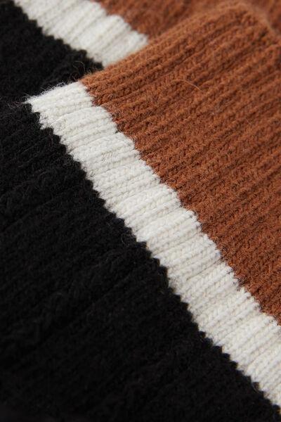 Black Contrast Trim Short Socks With Cashmere, , large image number 1