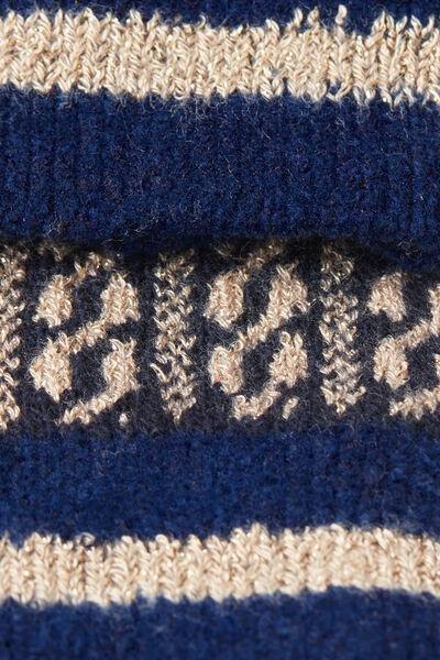 Blue Cashmere Glitter Patterned Short Socks, , large image number 1