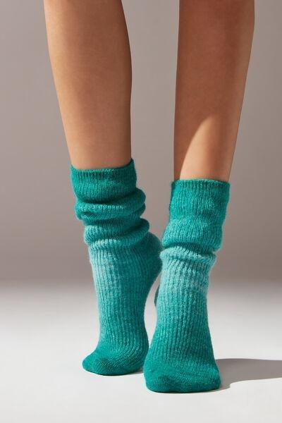 Green Shaded Soft Short Socks, , large image number 0