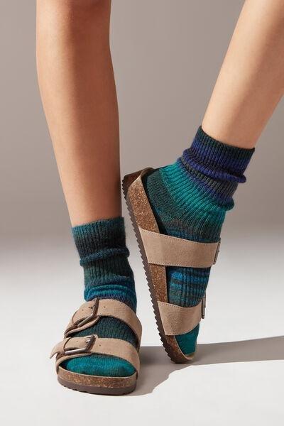 Multicolour Striped Short Socks, , large image number 0