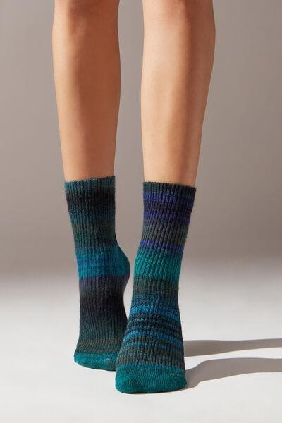 Multicolour Striped Short Socks, , large image number 1