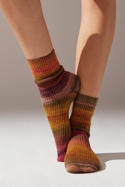 Multicolour Striped Short Socks, , large image number 1
