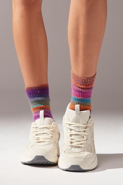 Multicolour Striped Short Socks, , large image number 0