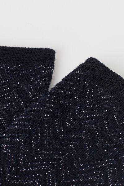 Blue Chevron Glitter Socks, 5501_021D, large image number 2