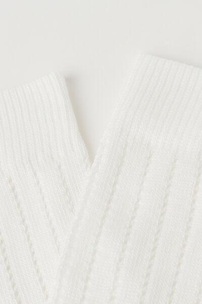 White Openwork Iridescent Short Socks, , large image number 4