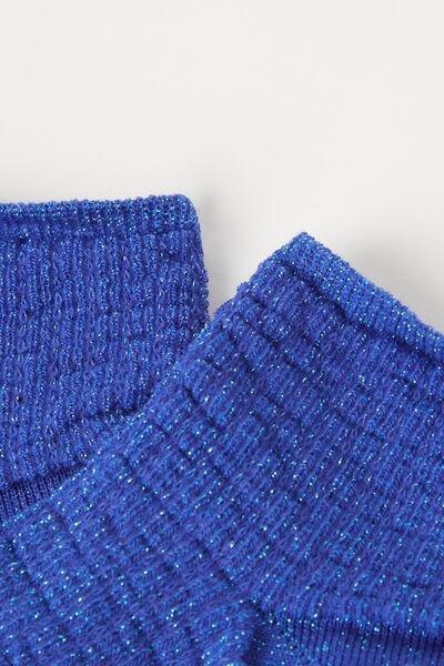 Blue Openwork Short Socks, , large image number 1