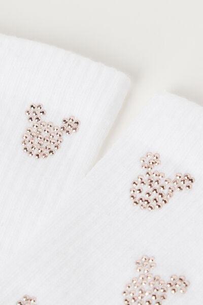 White Disney Minnie Stud Short Socks, , large image number 1