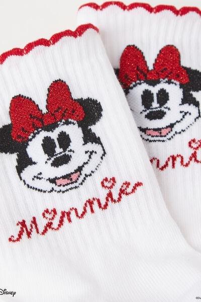 White Disney Minnie Pattern Short Socks, , large image number 2