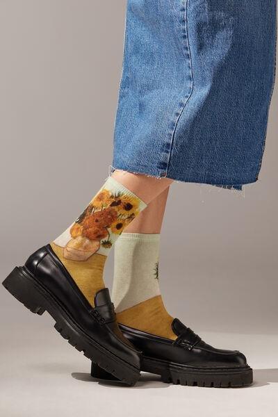 Multicolour Patterned Short Socks, , large image number 0