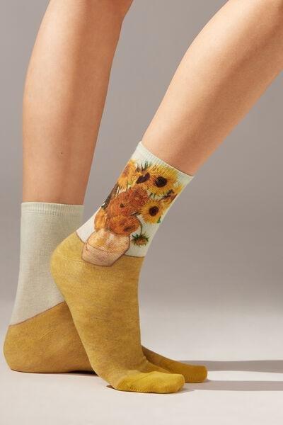 Multicolour Patterned Short Socks, , large image number 1