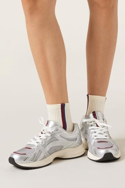 Cream Side Band Socks, 5501_169D, large image number 0