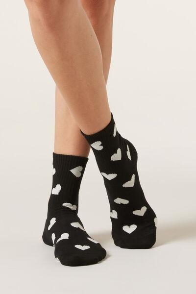 Black Printed Socks, 5501_228D, large image number 0