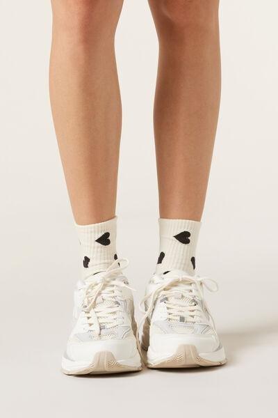 White Printed Socks, 5501_229D, large image number 0