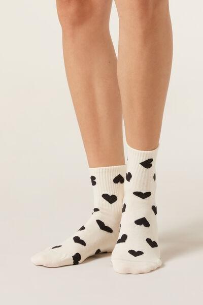 White Printed Socks, 5501_229D, large image number 1