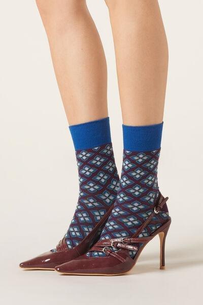 Multicolour Floral Patterned Socks, 5501_251D, large image number 0