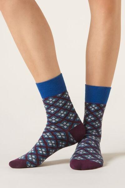 Multicolour Floral Patterned Socks, 5501_251D, large image number 1