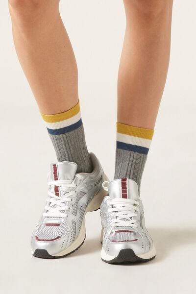 Multicolour Trimmed Woven Socks, 5501_288D, large image number 0
