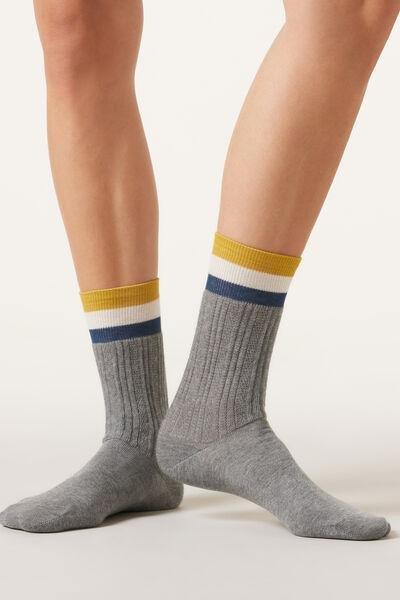 Multicolour Trimmed Woven Socks, 5501_288D, large image number 1