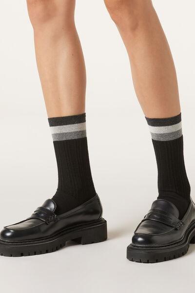 Multicolour Trimmed Woven Socks, 5501_289D, large image number 0