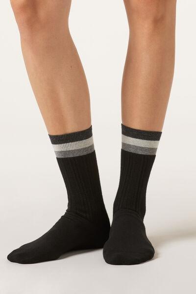 Multicolour Trimmed Woven Socks, 5501_289D, large image number 1