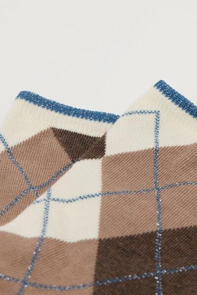 White Argyle Patterned Socks, 5501_328D, large image number 2