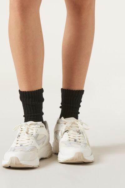 Black Plain Ankle Socks, Black, large image number 0