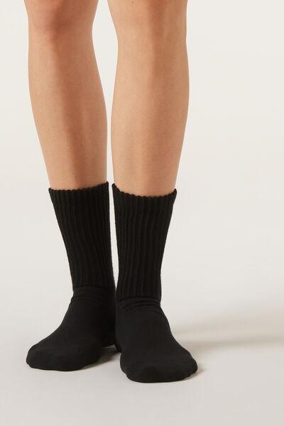 Black Plain Ankle Socks, Black, large image number 1