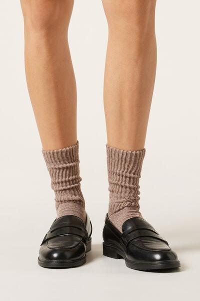 Beige Soft Effect Socks, 5501_291D, large image number 0