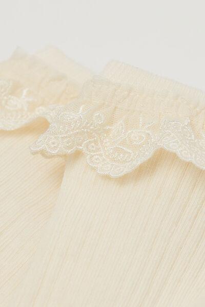 White Lace Ruffled Socks, 5501_297D, large image number 2