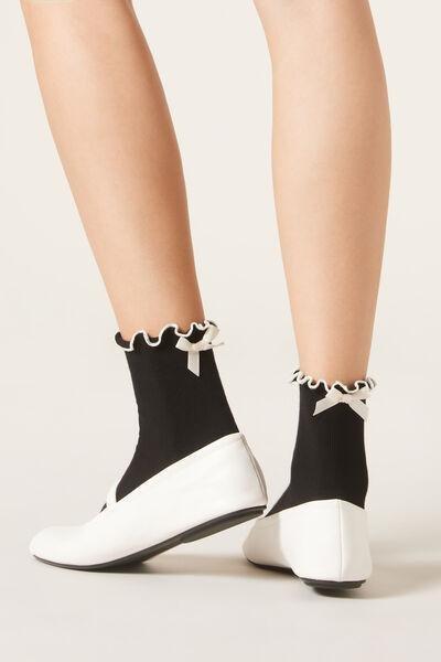 Black Bow-Detailed Socks, 5501_019, large image number 0