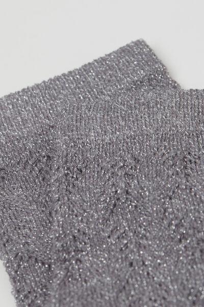 Grey Glitter Openwork Socks, 5501_256D, large image number 2