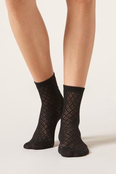 Black Textured Socks, 5501_019, large image number 1