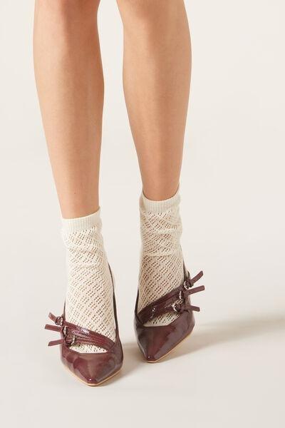 Cream Openwork Socks, 5501_297D, large image number 0